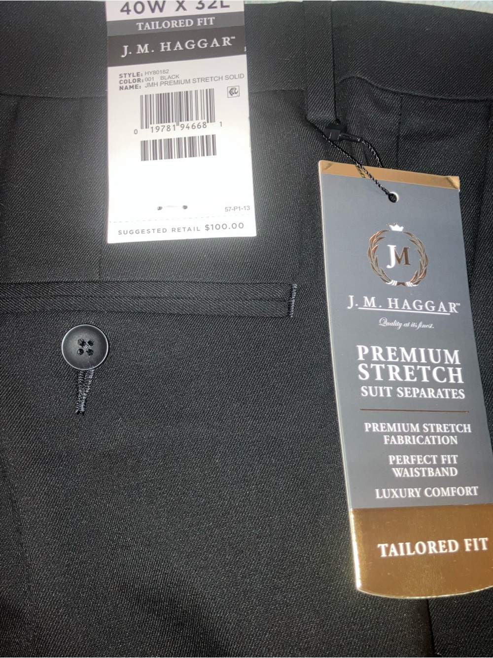 J.M. Haggar Premium Stretch Suit Separates - Black